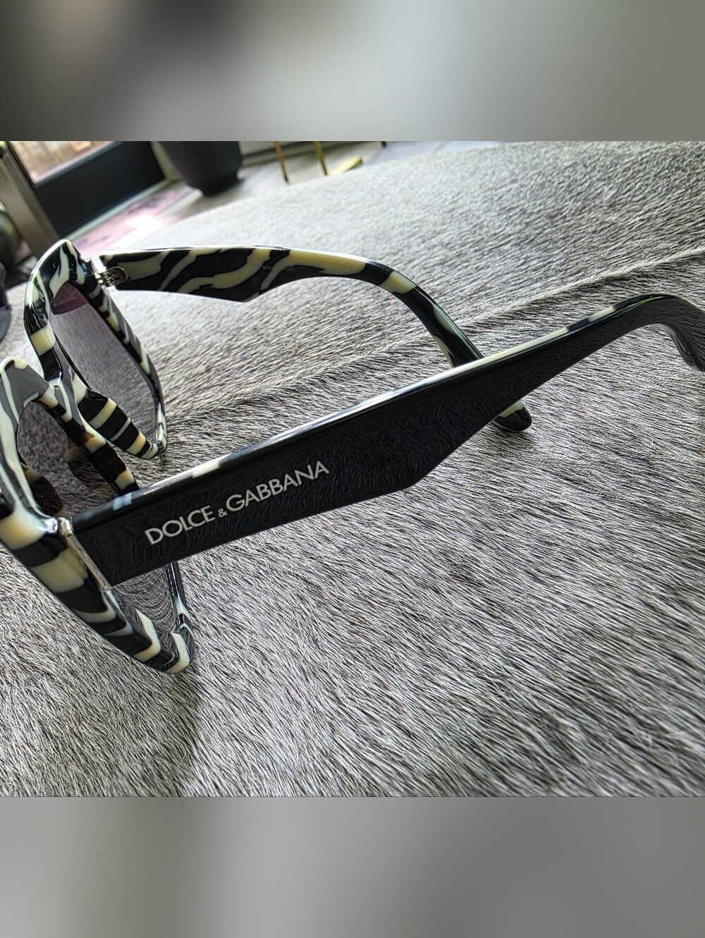 Dolce & Gabbana Zebra / Black Sun Glasses - Picture 2 of 11